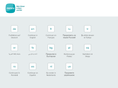Wahl der Sprache | Zanzu